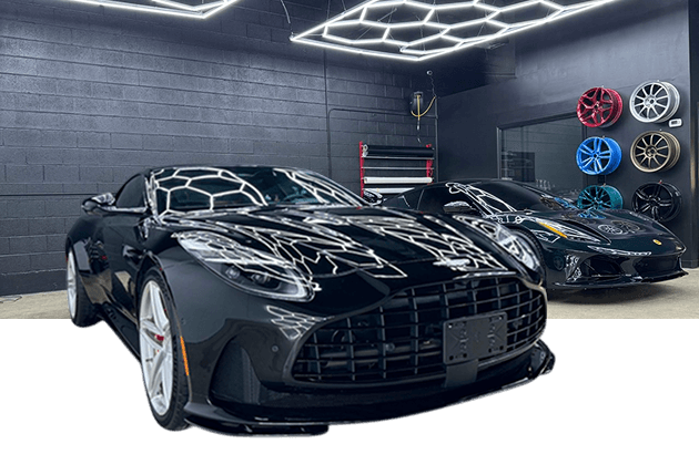 FAQ section illustration with customized sports car